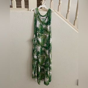 Ava Sky Palm Leaf Dress